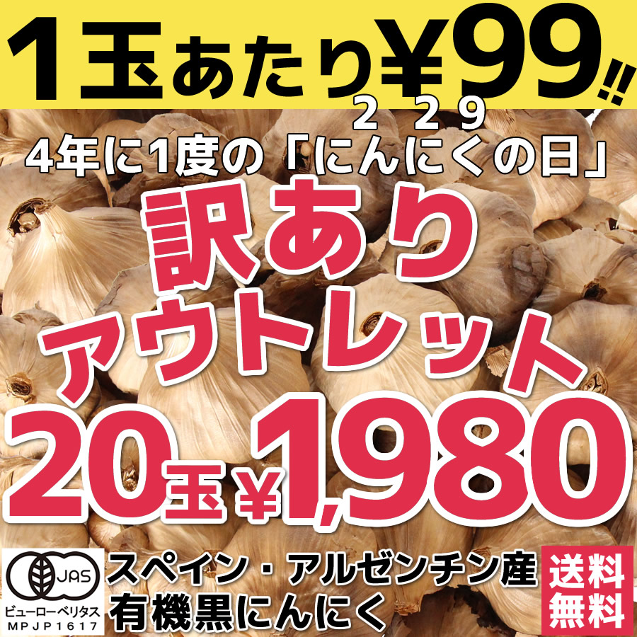 4年に1度の大特価 1玉最安80円 1日限り 黒にんにく 訳あり 玉 ちこり村 有機 アウトレット 送料無料 農水省 有機jas認証 オーガニック 岐阜 中津川 ちこり村 本店